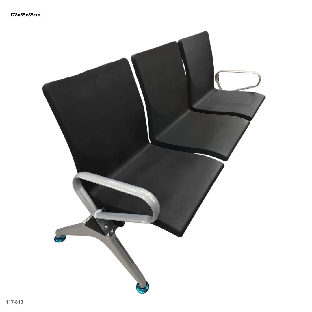 SET 3 SILLAS NEGRAS PLASTICA