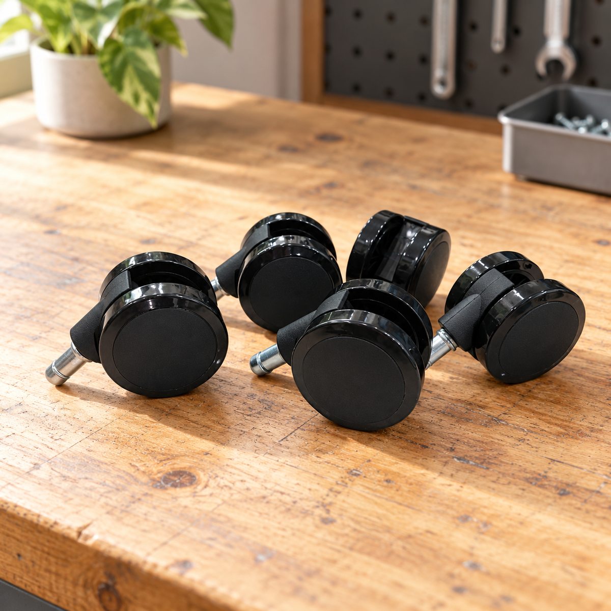 Ruedas Negras para Sillas de Oficina 60MM en ambiente