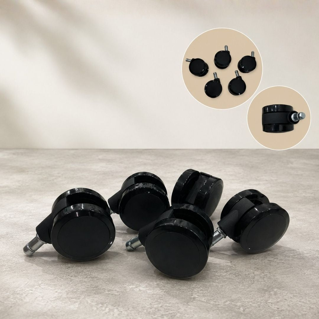 Ruedas negras para sillas de oficina 60mm 118-856