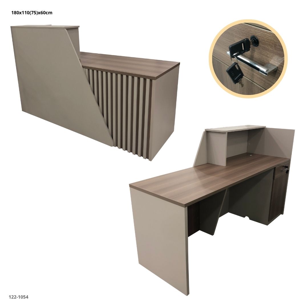 RECEPCION LADO DERECHO CREMA 180*61.6*110CM - oficina, madera