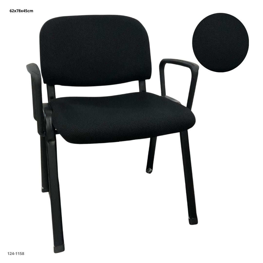 SILLA DE OFICINA NEGRA CON BRAZOS
