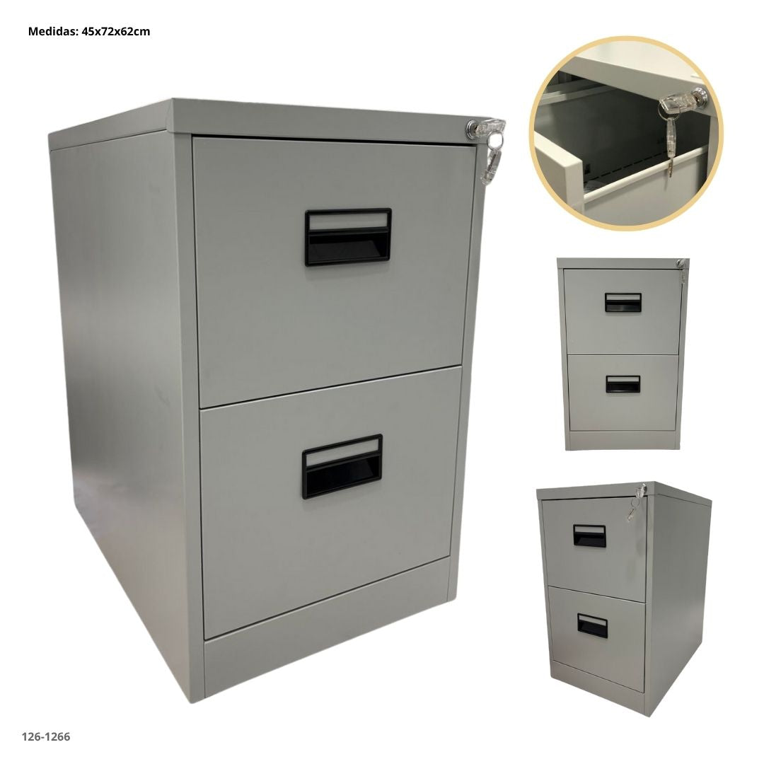 Archivador metalico 2 gavetas gris claro - 126-1266