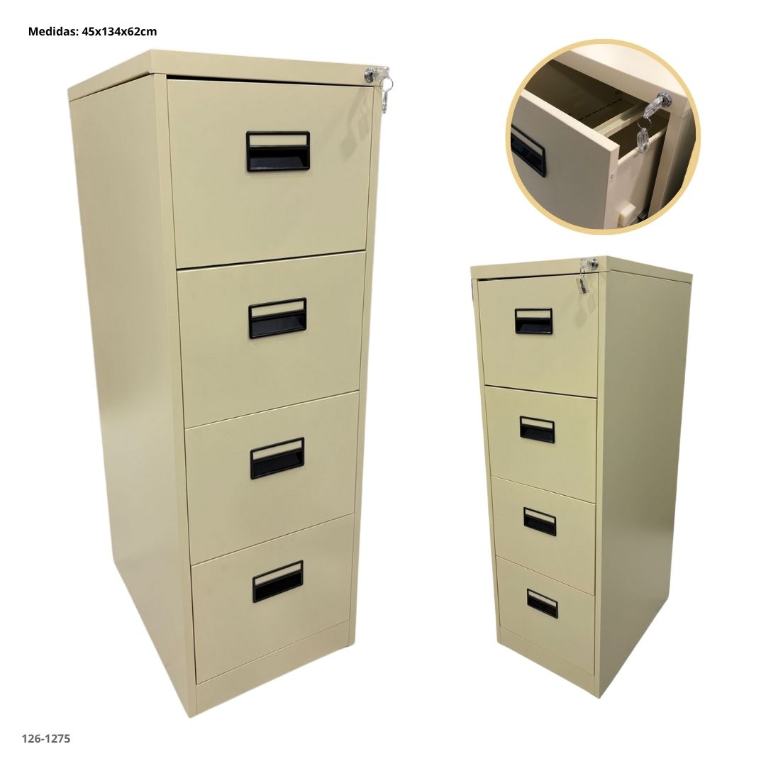 ARCHIVADOR METALICO 4 GAVETAS BEIGE OSCURO
