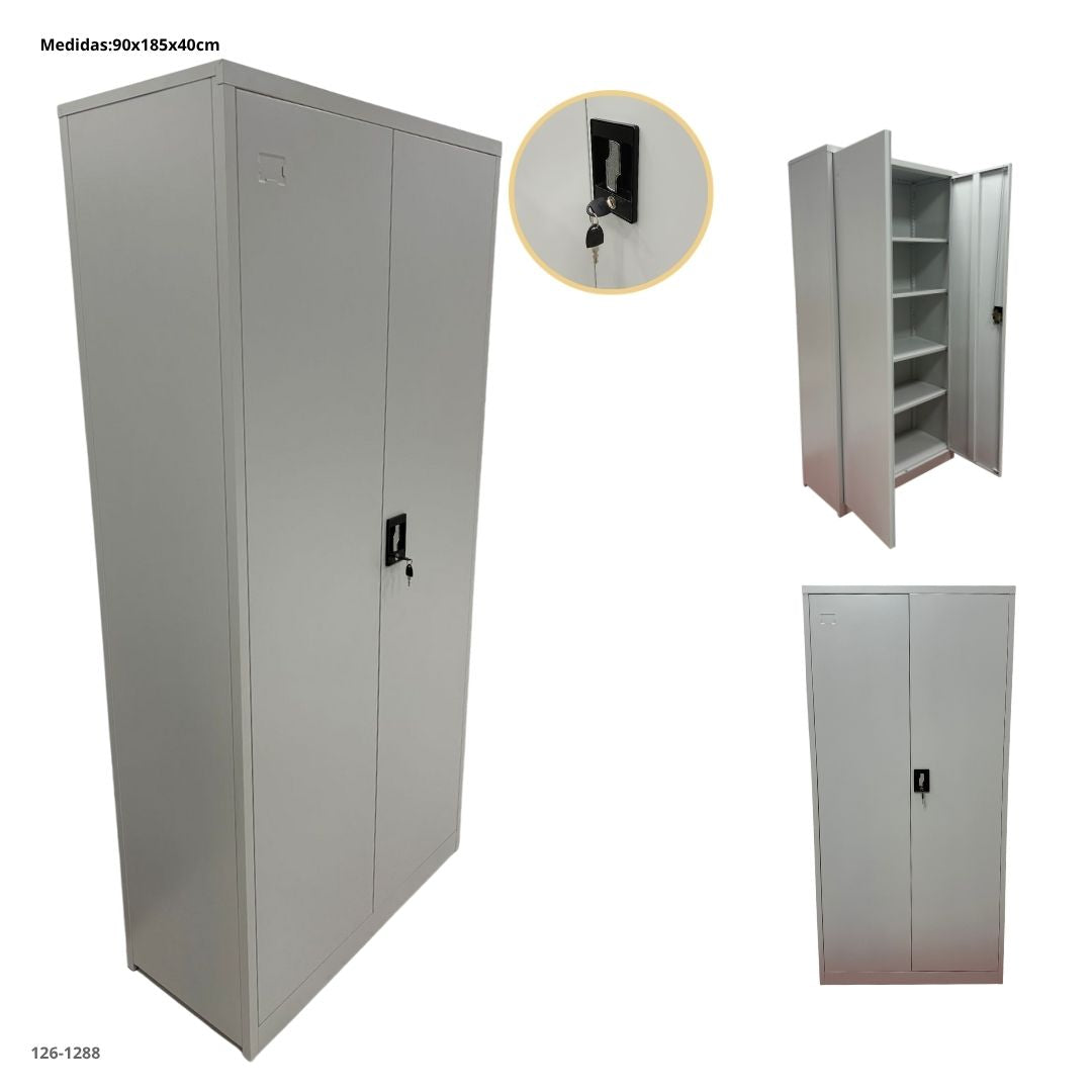 GABINETE METALICO 2 PUERTAS GRIS CLARO PLEGABLE - plegable