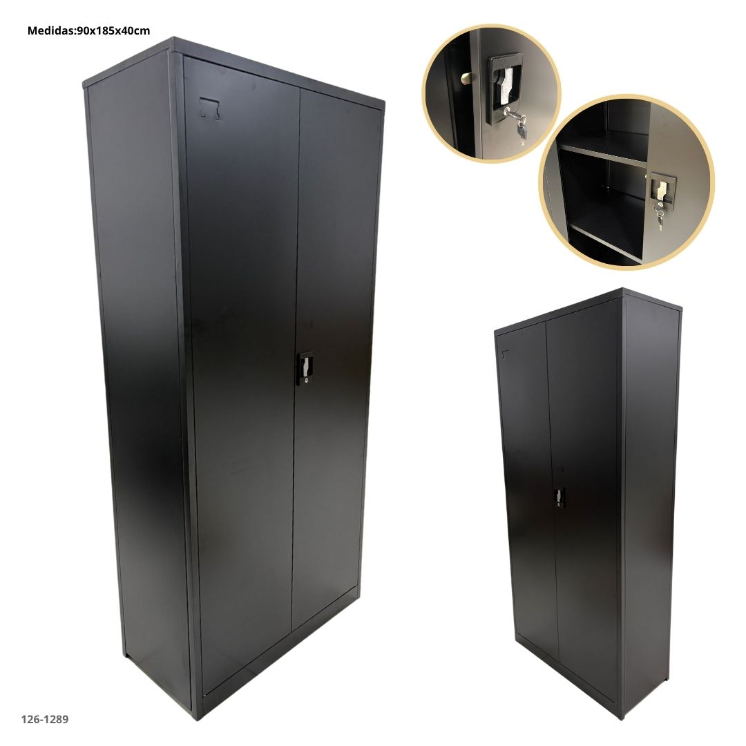 GABINETE METALICO 2 PUERTAS NEGRO PLEGABLE - plegable