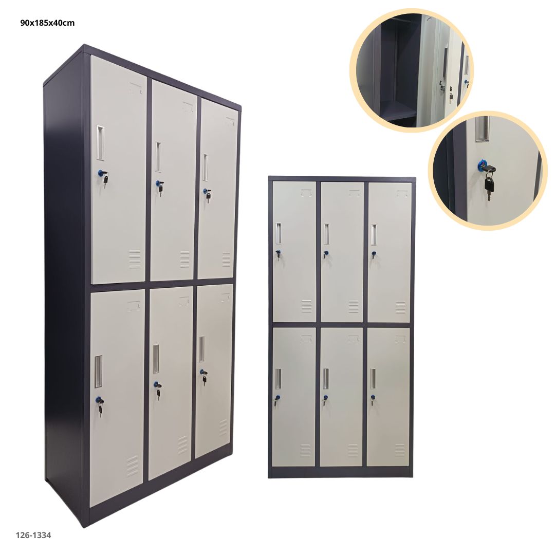 CASILLERO METALICO 6 PUERTAS GRIS OSCURO PLEGABLE - plegable
