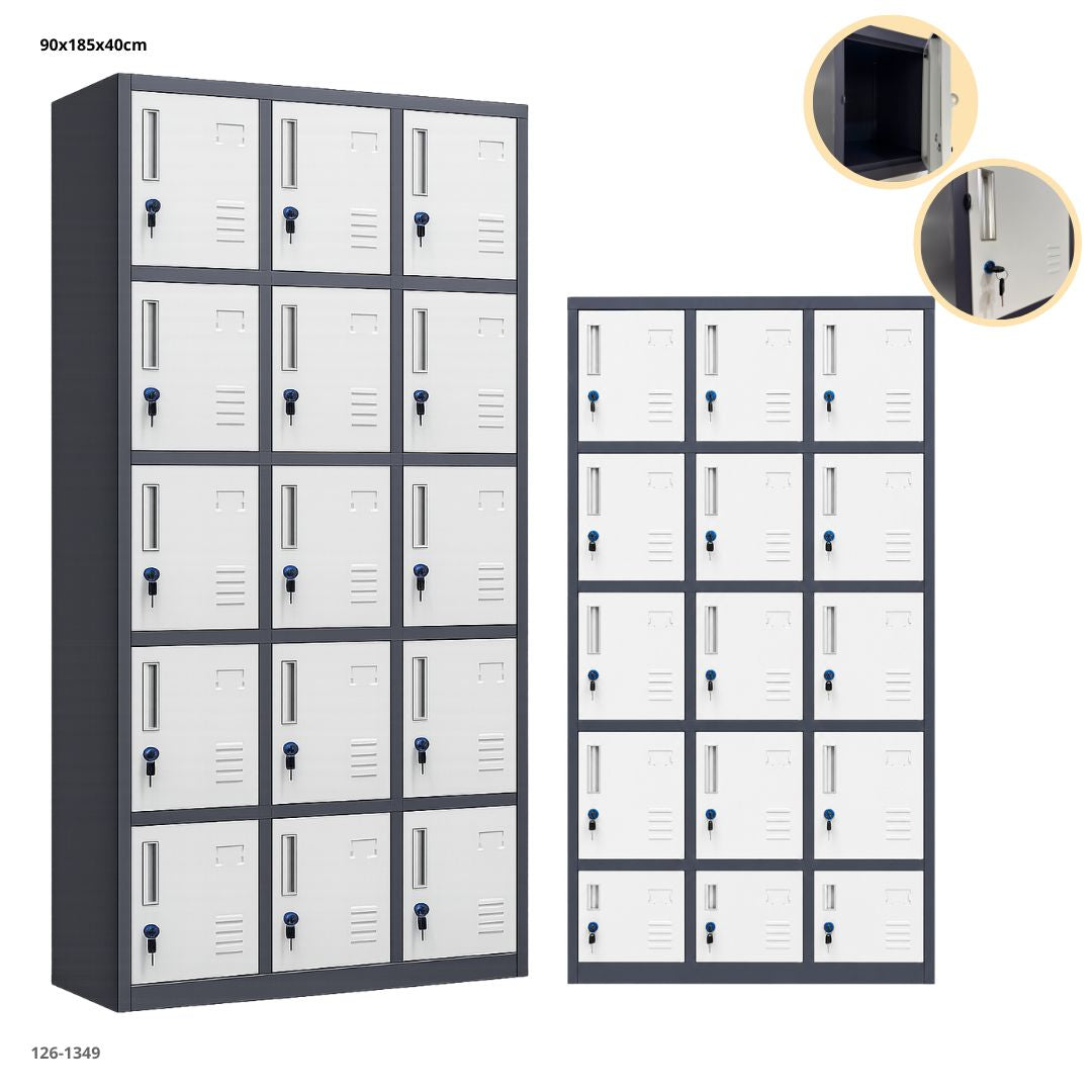 CASILLERO METALICO 15 PUERTAS PLEGABLE