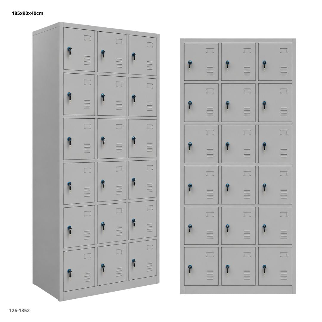 Casillero Metálico 18 Puertas Gris Claro Plegable - Ref. 126-1352