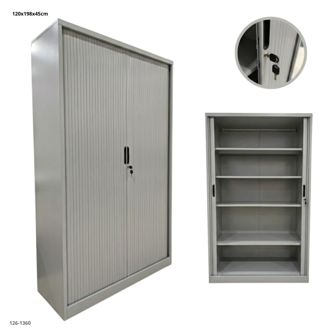 GABINETE METALICO CON 2 PUERTAS CORREDIZA GRIS CLARO