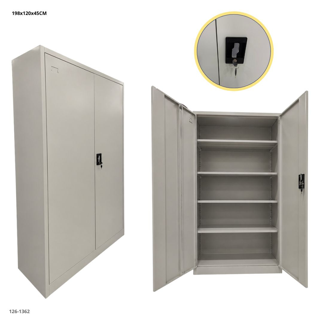 GABINETE METALICO CON 2 PUERTAS GRIS CLARO 198*120*45CM