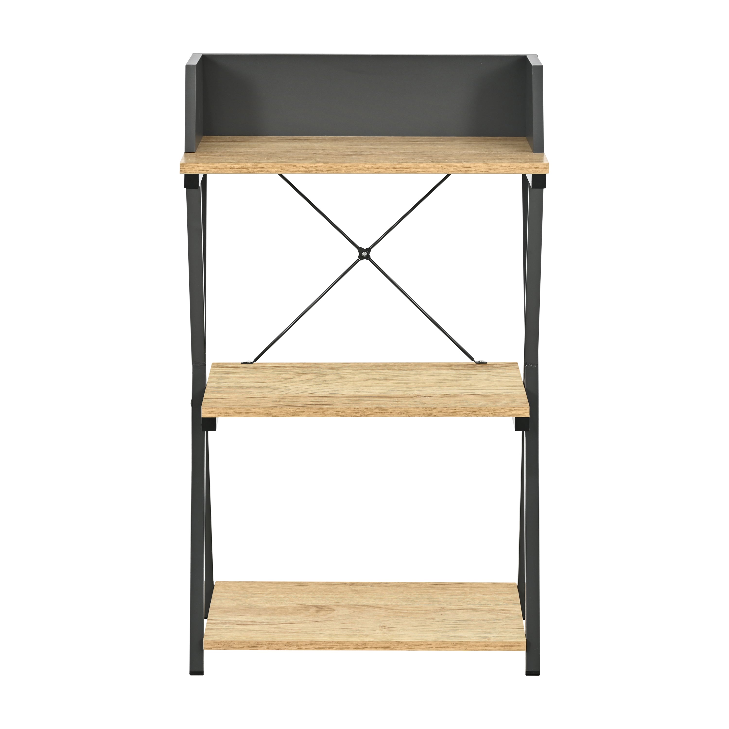 Estante de 3 Niveles Roble y Gris 50x30x84 cm - Ref. 131-301