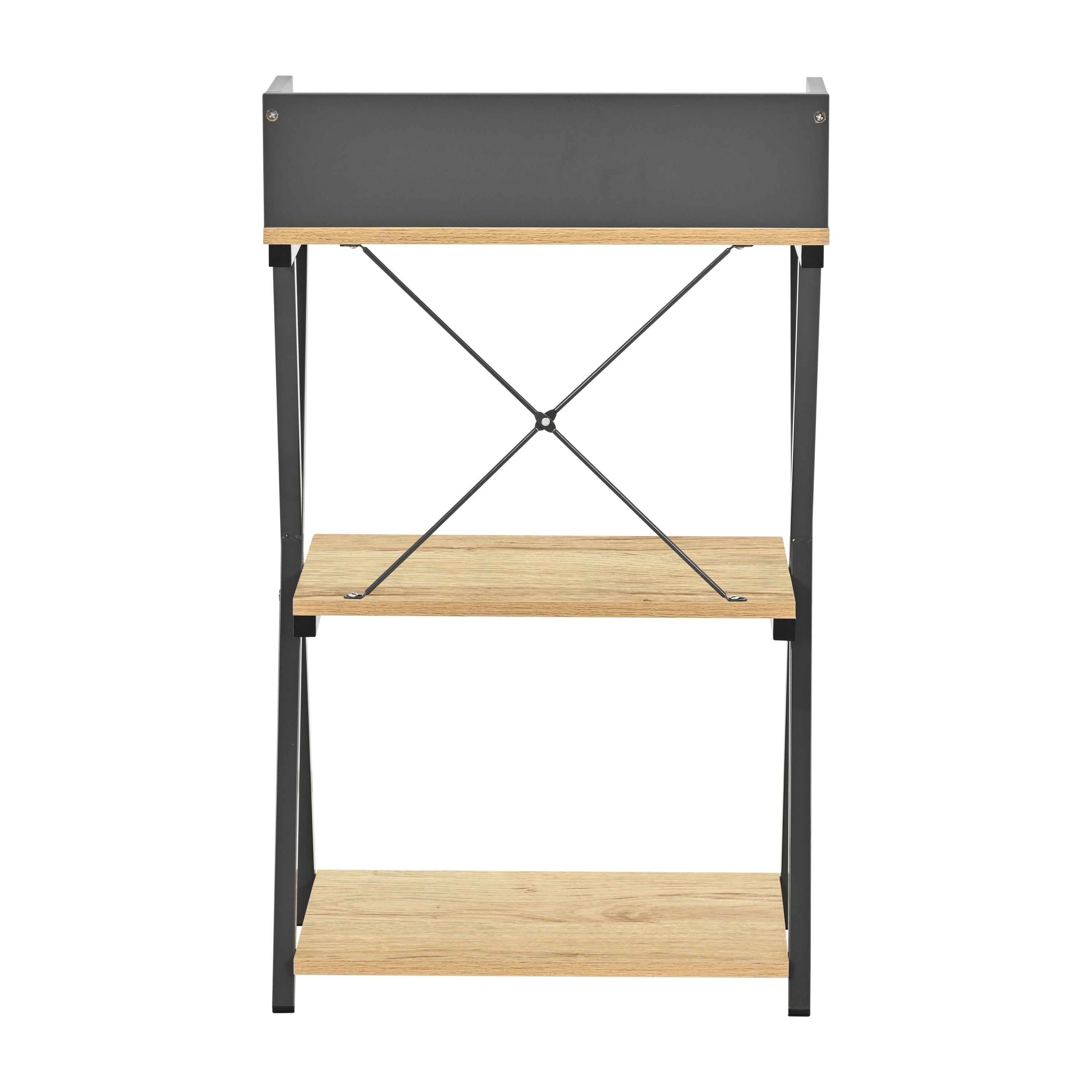 Estante de 3 Niveles Roble y Gris 50x30x84 cm - vista 4 - Ref. 131-301