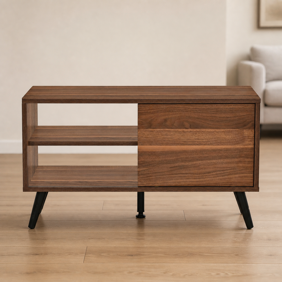 Mueble para TV Nogal 80x35x46 cm en ambiente exterior