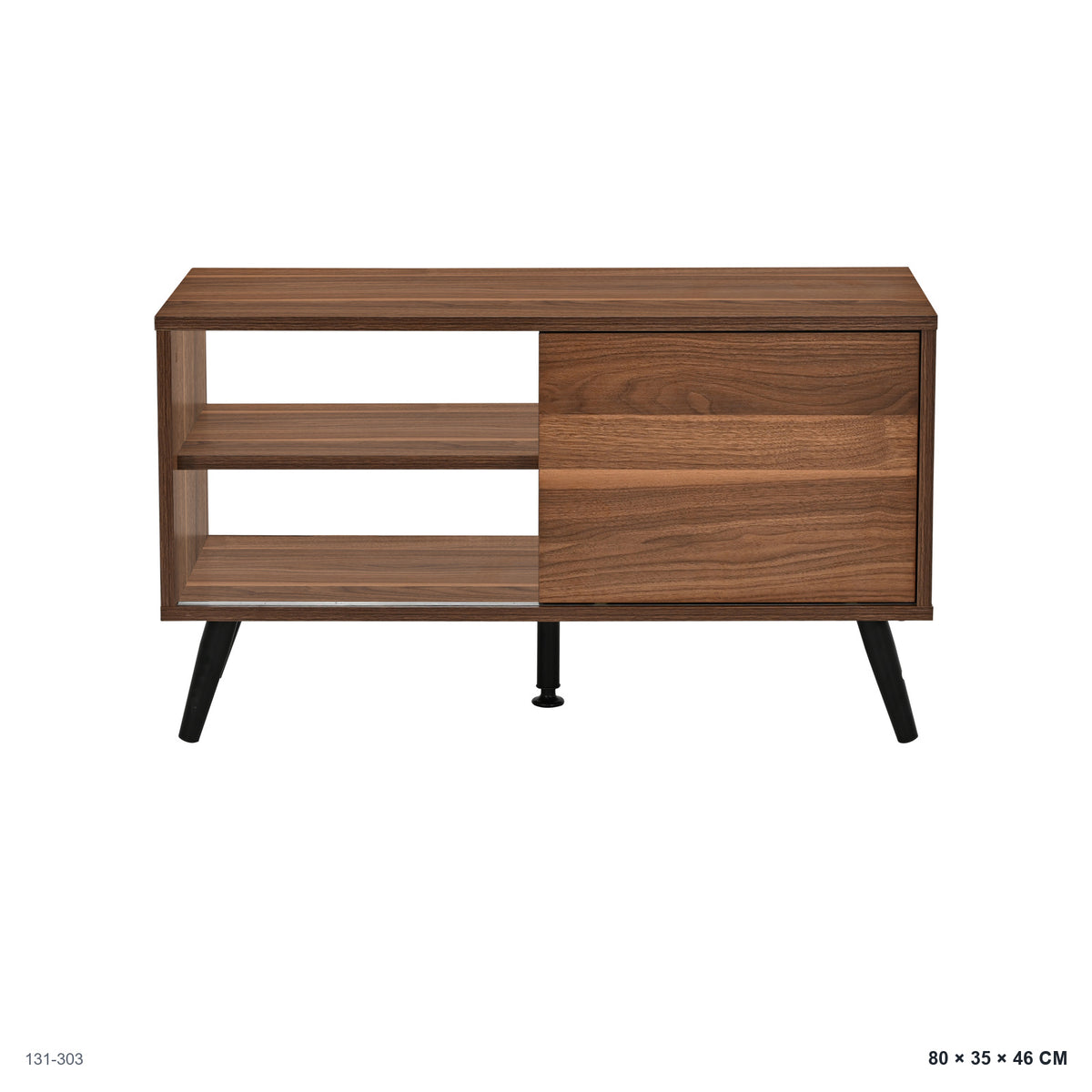 Mueble para TV Nogal 80x35x46 cm - vista frontal con medidas