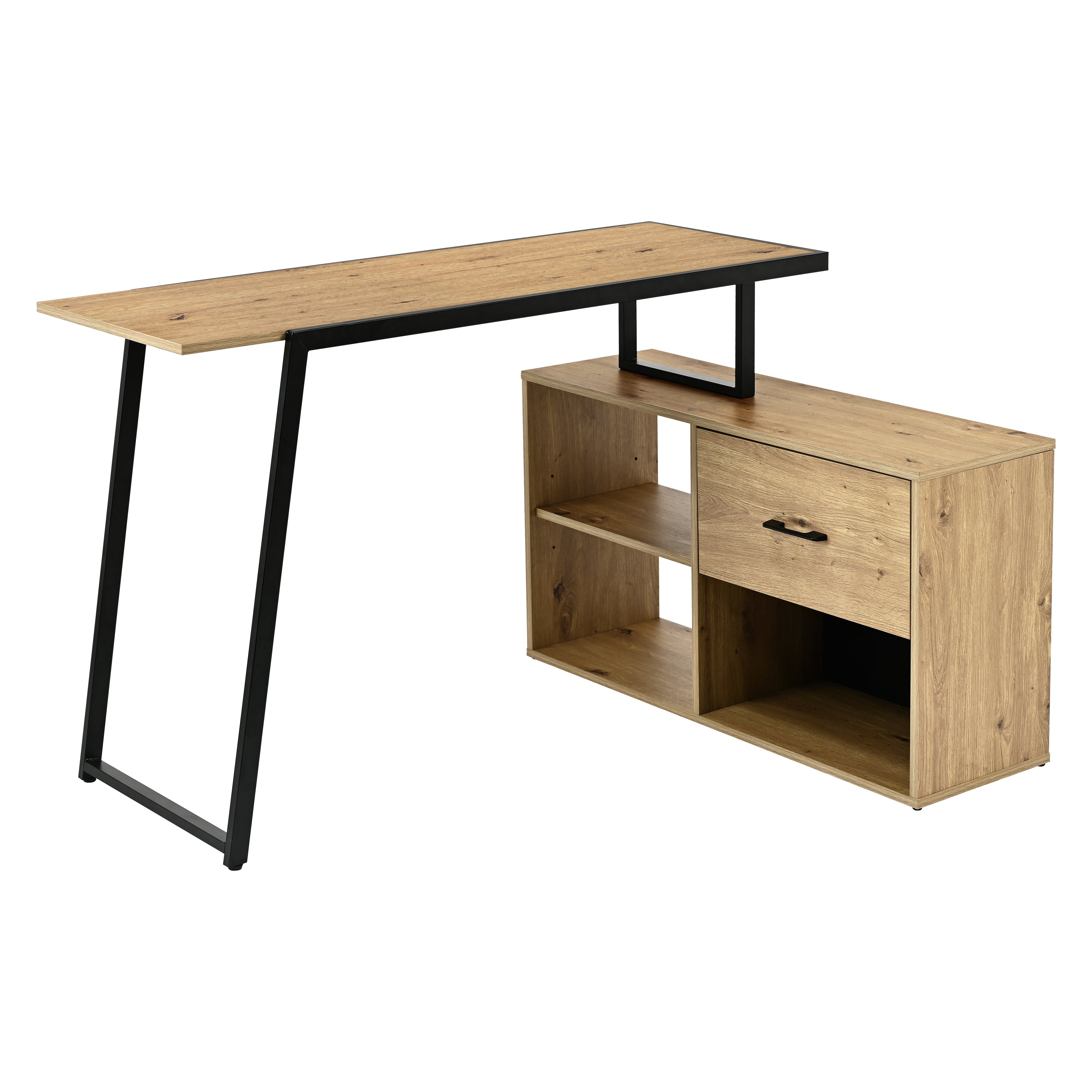 Escritorio en L con Estante y Gabinete 120x90x75 cm - Ref. 131-308