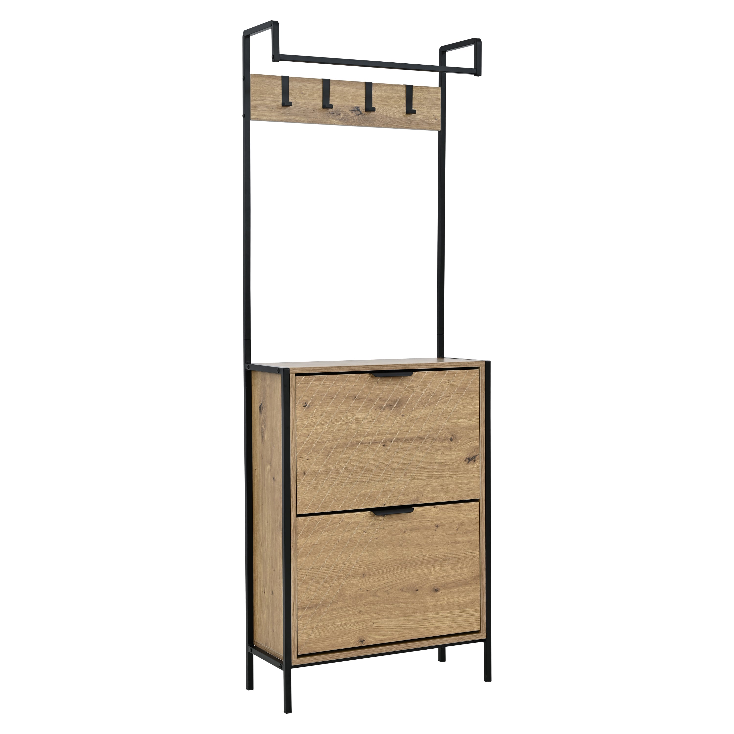 Mueble de Entrada con Perchero y Zapatera 60x26x122 cm - vista 2 - Ref. 131-311