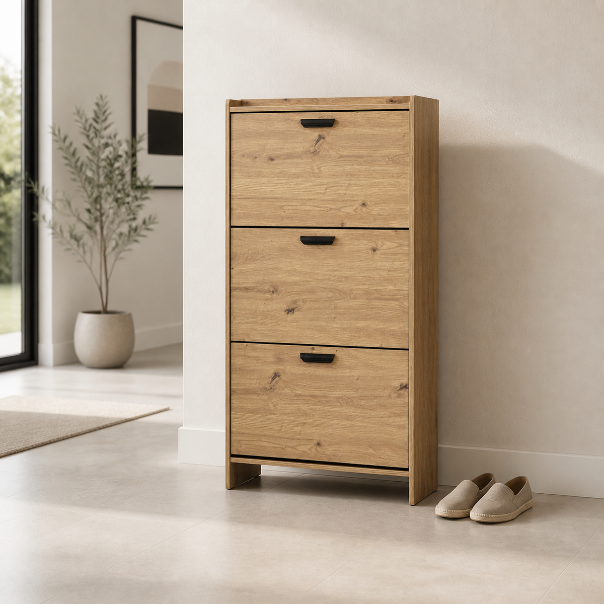 Zapatera de 3 Compartimientos 65x24x122 cm en ambiente exterior