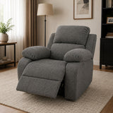 Grey Swivel Rocking Recliner Chair Fabric Upholstery