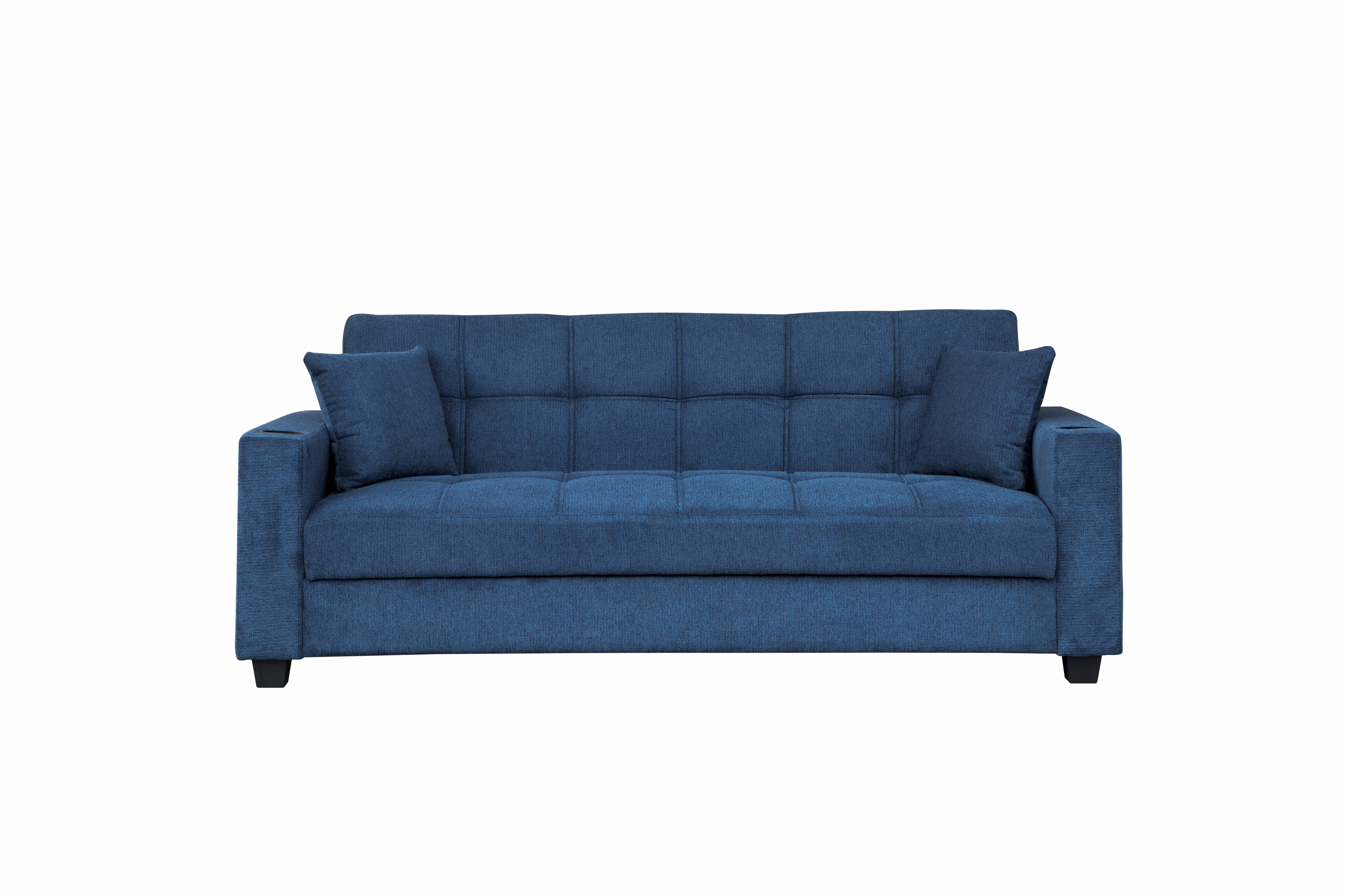 Sofá Cama con Baúl 210 cm Azul - Ref. 165-303