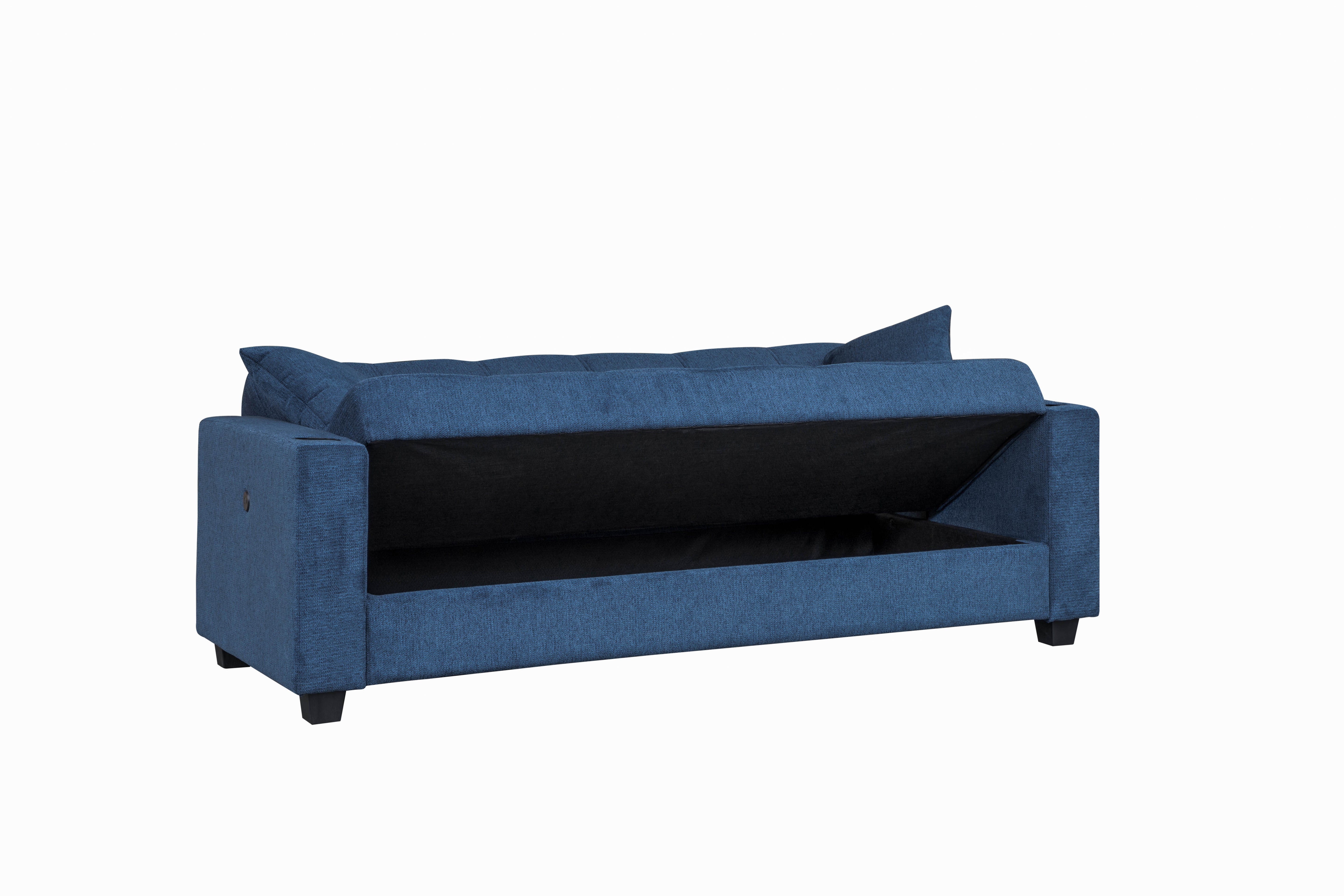 Sofá Cama con Baúl 210 cm Azul - vista 3 - Ref. 165-303