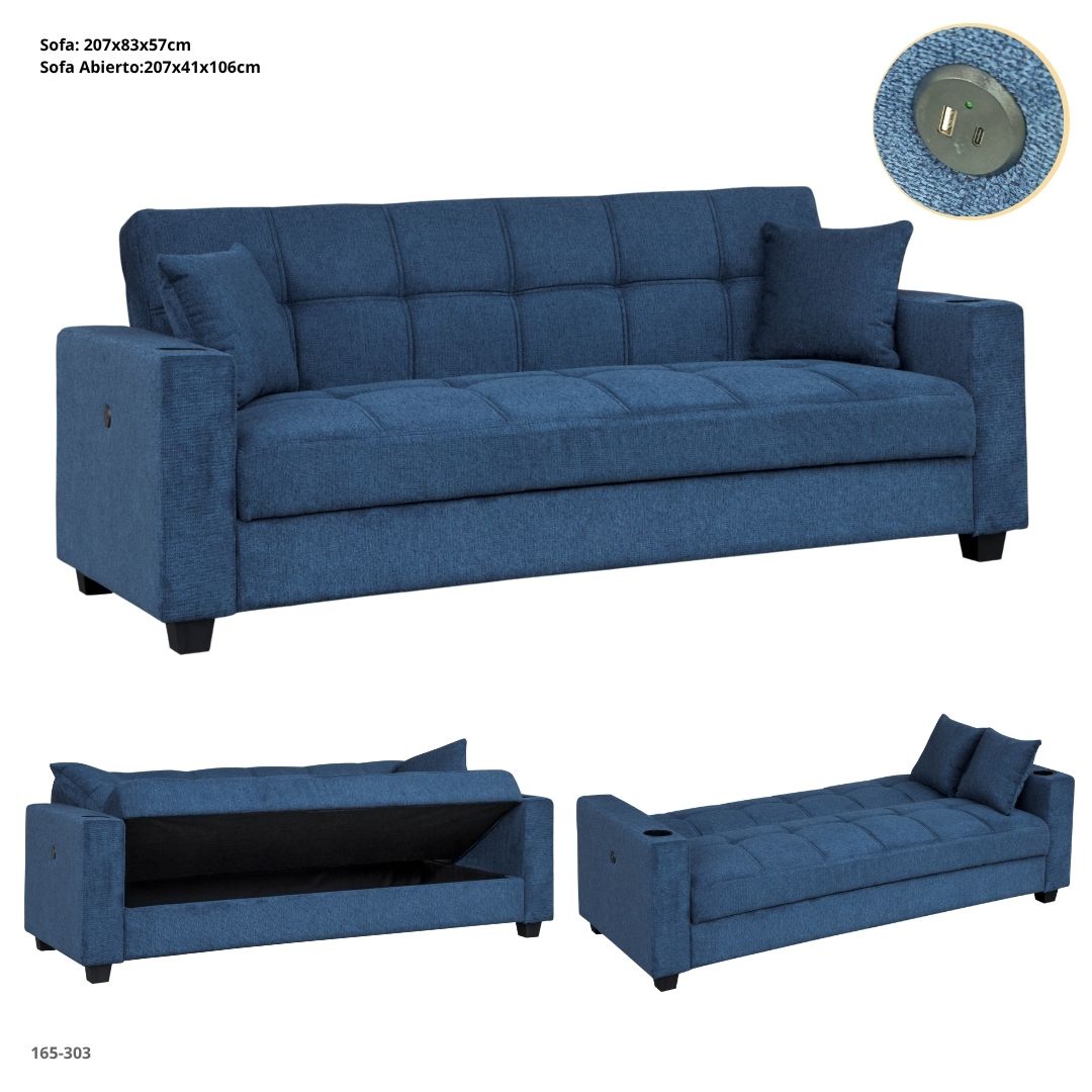 Sofa Bed with Storage 210 cm