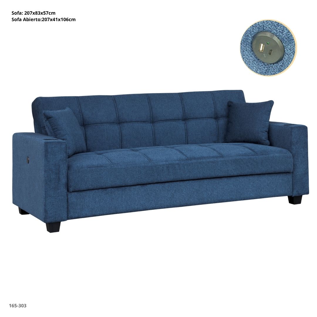 Sofá Cama con Baúl 210 cm