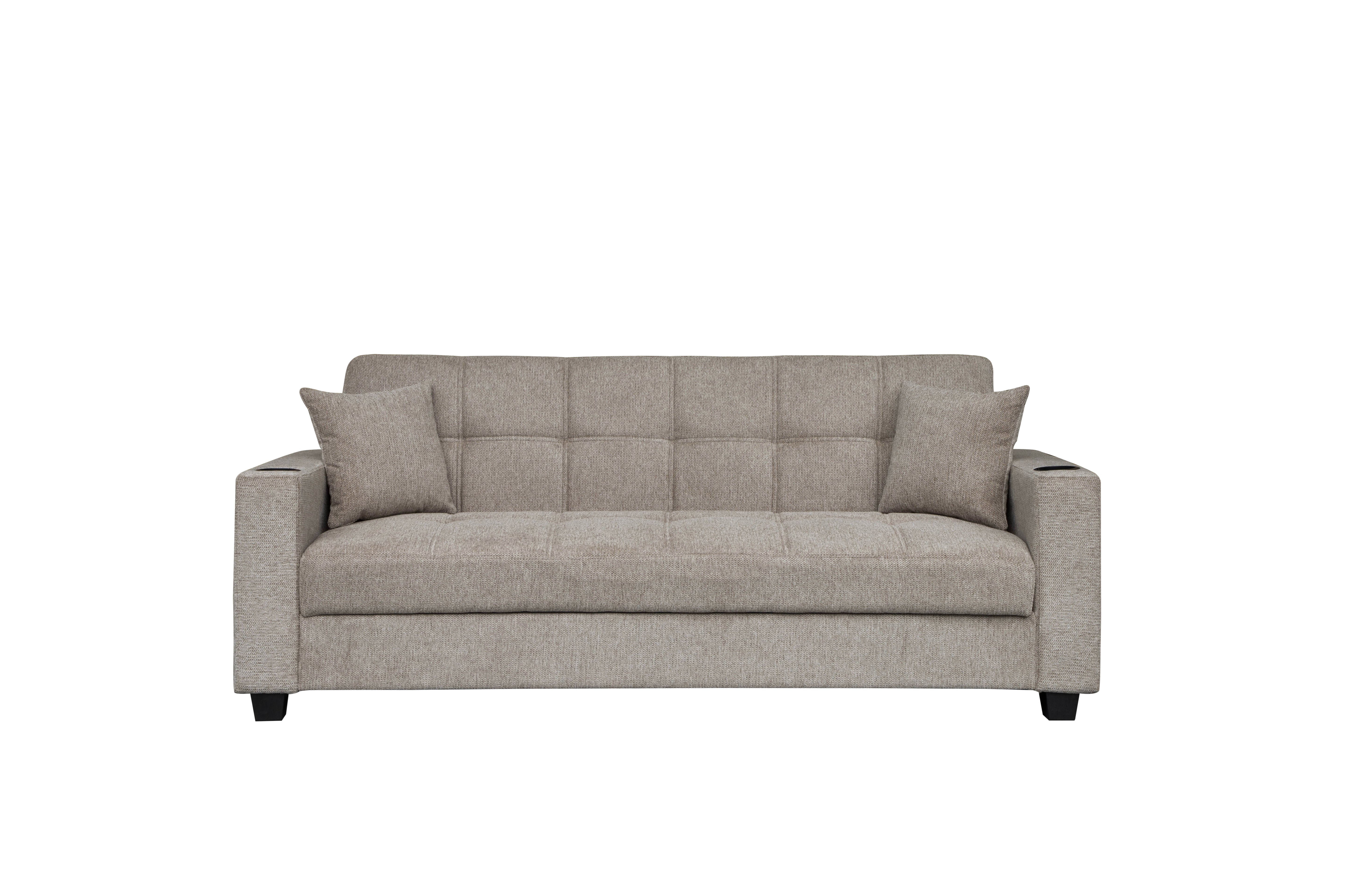 Sofá Cama con Baúl 210 cm Chocolate Claro - Ref. 165-304