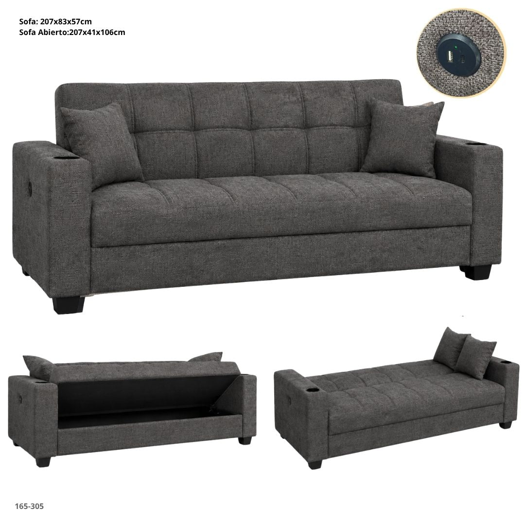 Sofa Bed with Storage 210 cm
