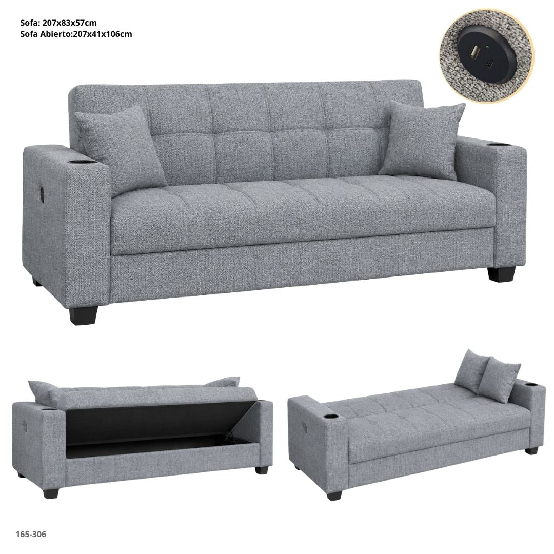 Sofa Bed with Storage 210 cm