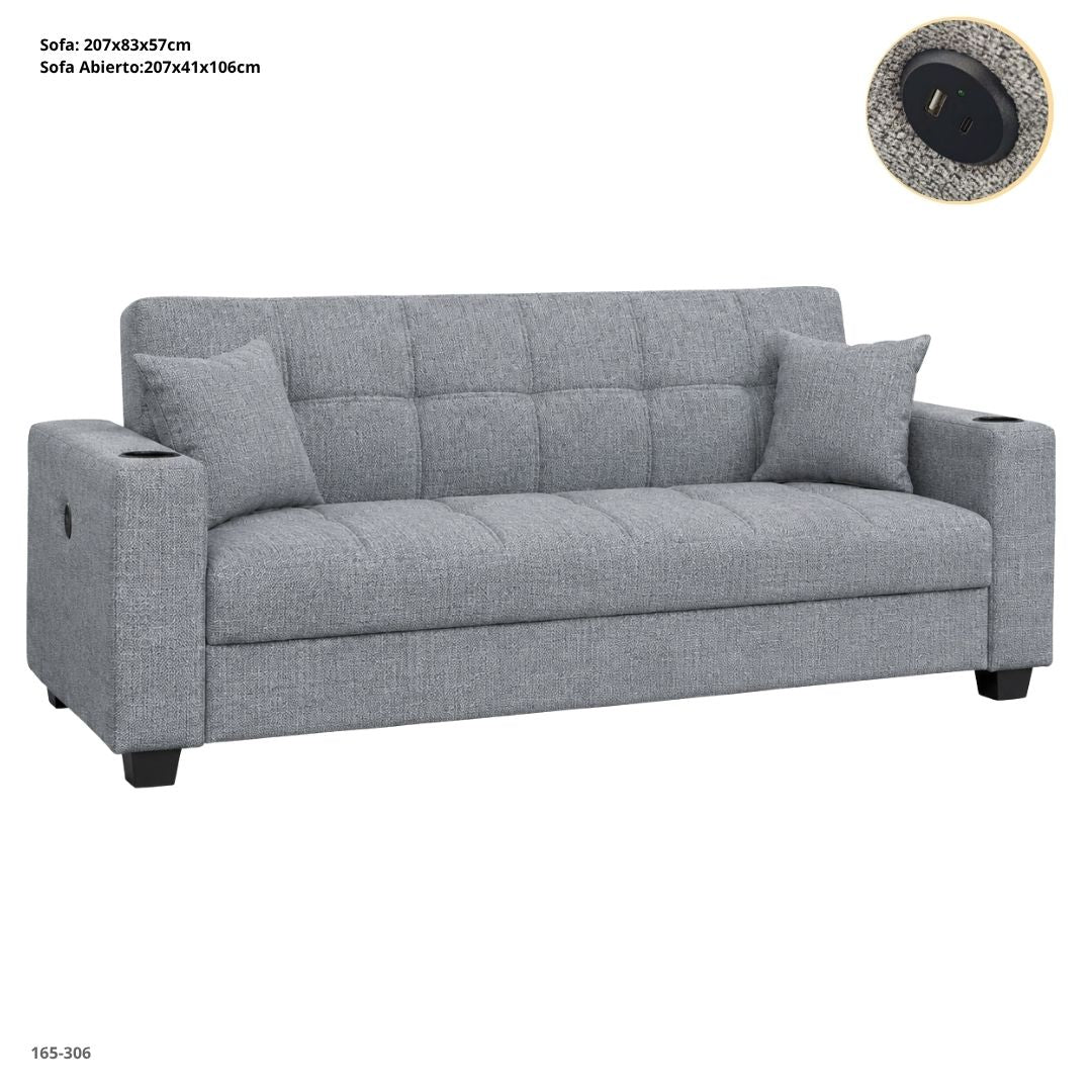 Sofa Bed with Storage 210 cm