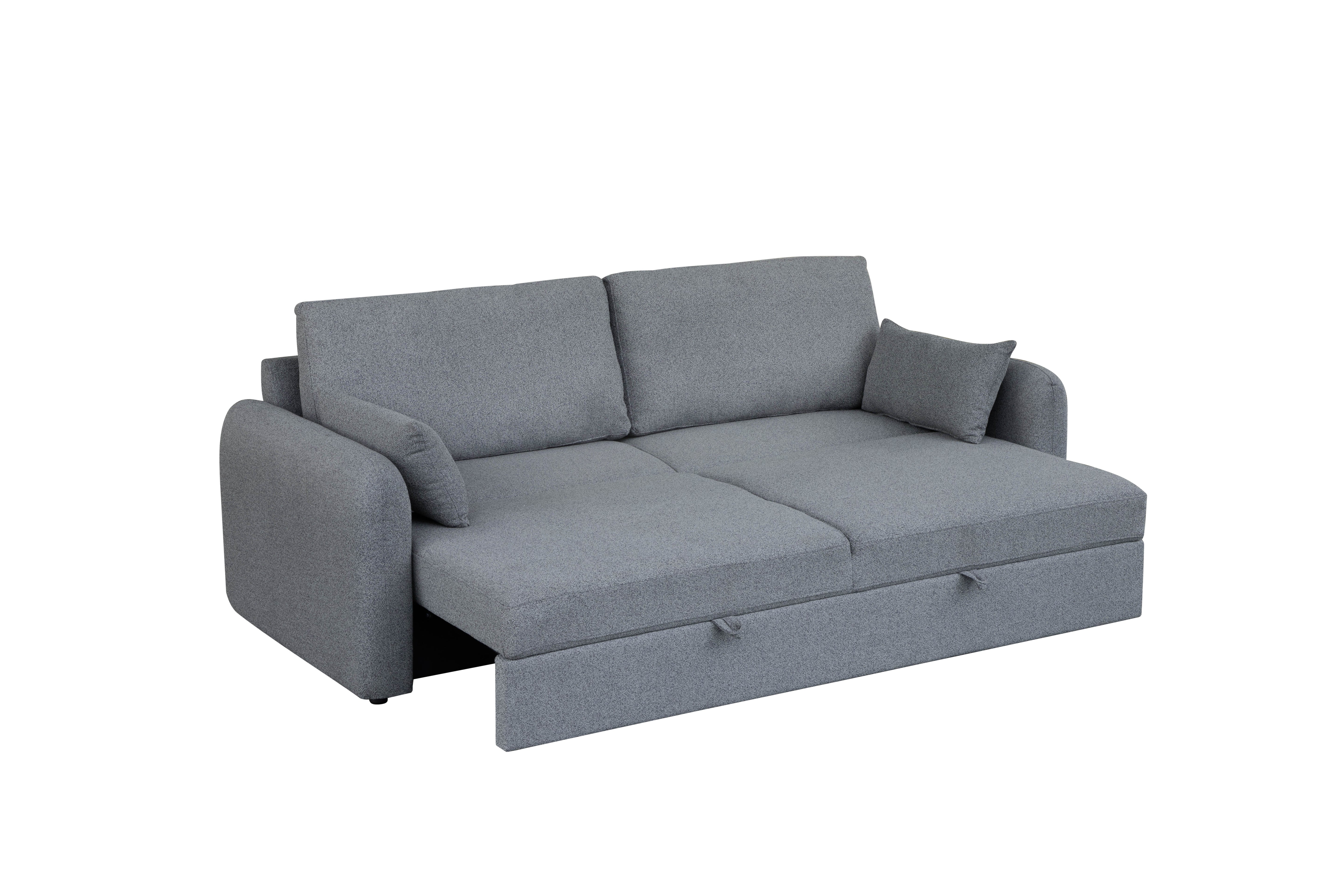 Sofá Cama Extraíble 210 cm Gris Oscuro - Ref. 165-308
