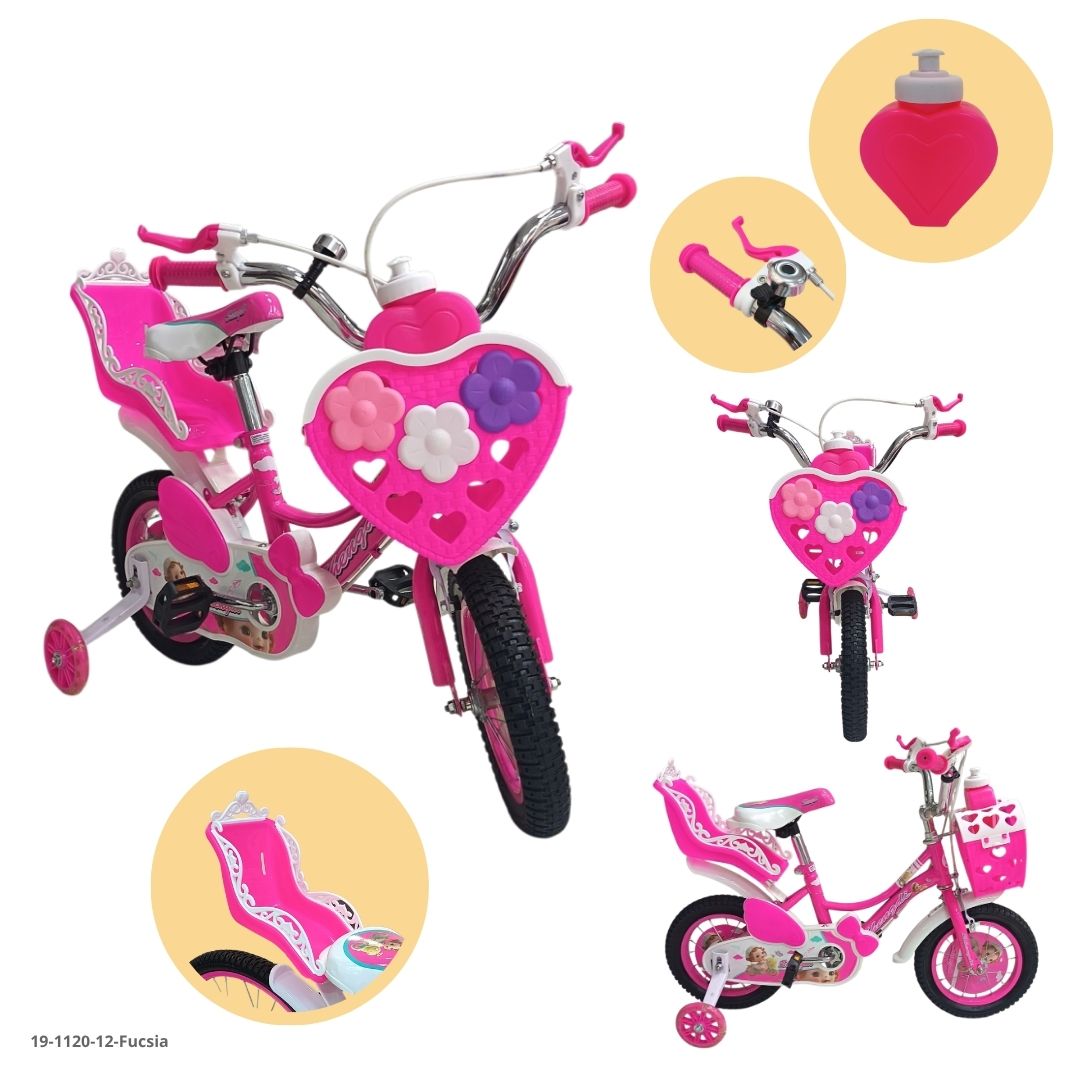 Bicicleta Infantil Fucsia 12" - Ref. 19-1120-12-Fucsia