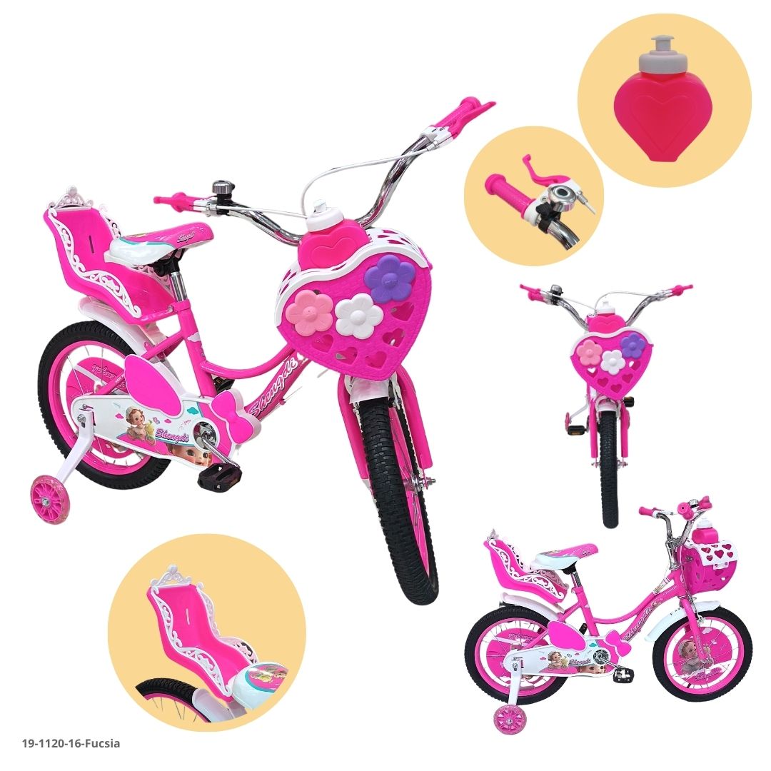 Bicicleta Infantil Fucsia 16 pulgadas - Ref. 19-1120-16-Fucsia