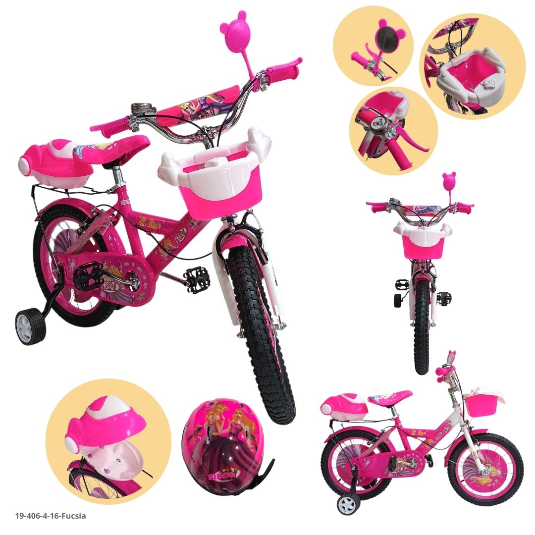 Bicicleta Infantil Fucsia 16" - Ref. 19-406-4-16-Fucsia