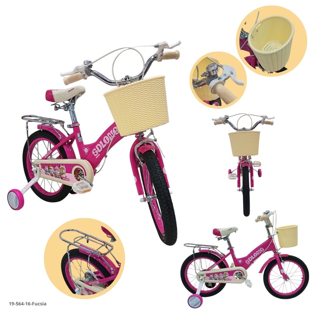 Bicicleta Infantil Fucsia 16" - Ref. 19-564-16-Fucsia