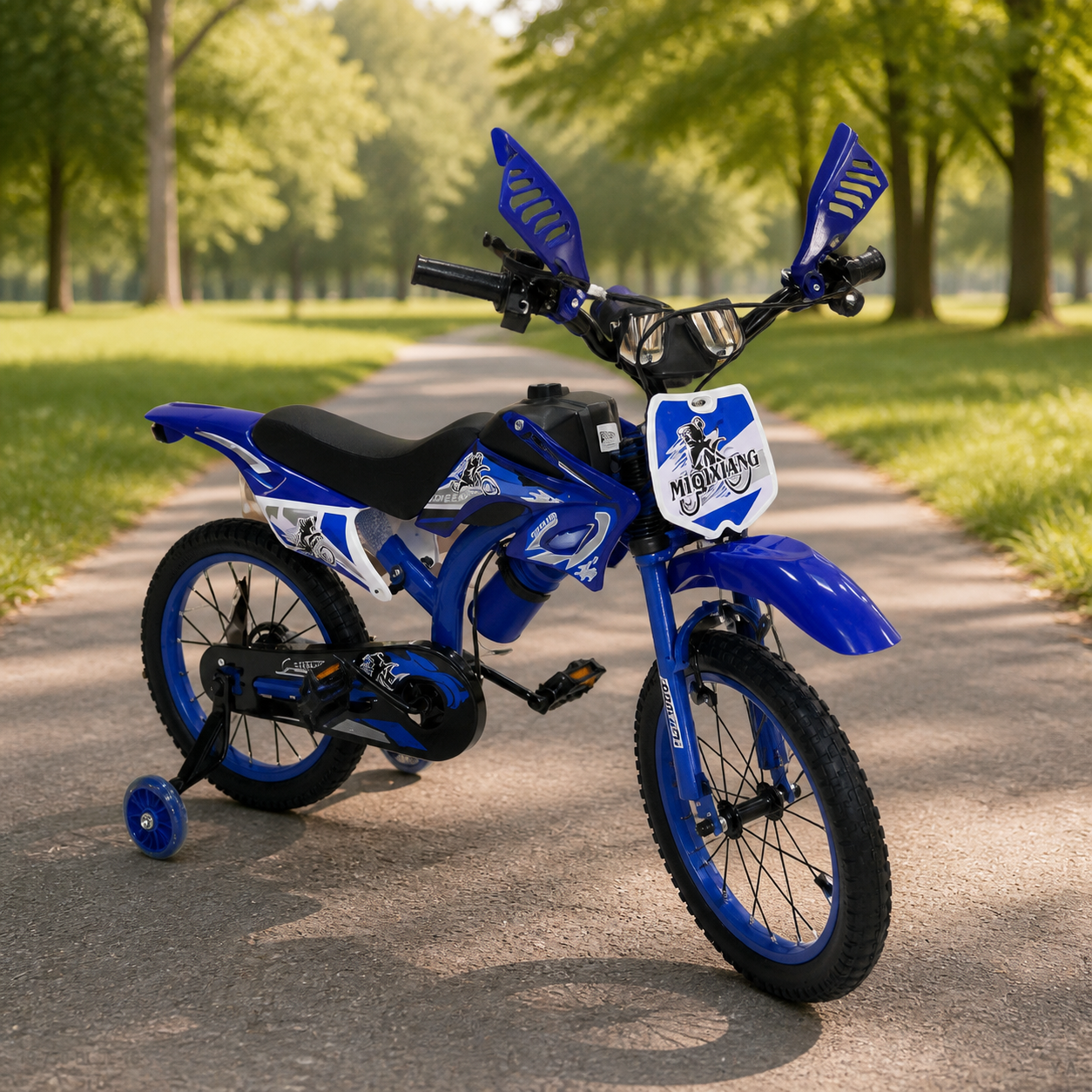 Motobike Azul 16" en ambiente de parque