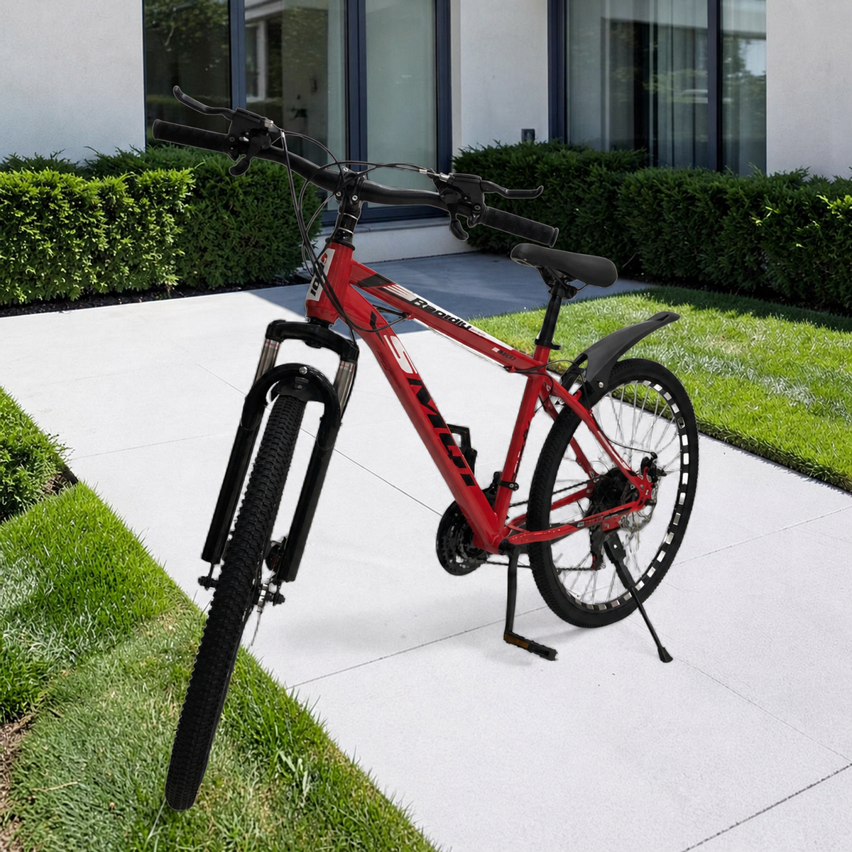 Bicicleta Roja 26" en ambiente exterior