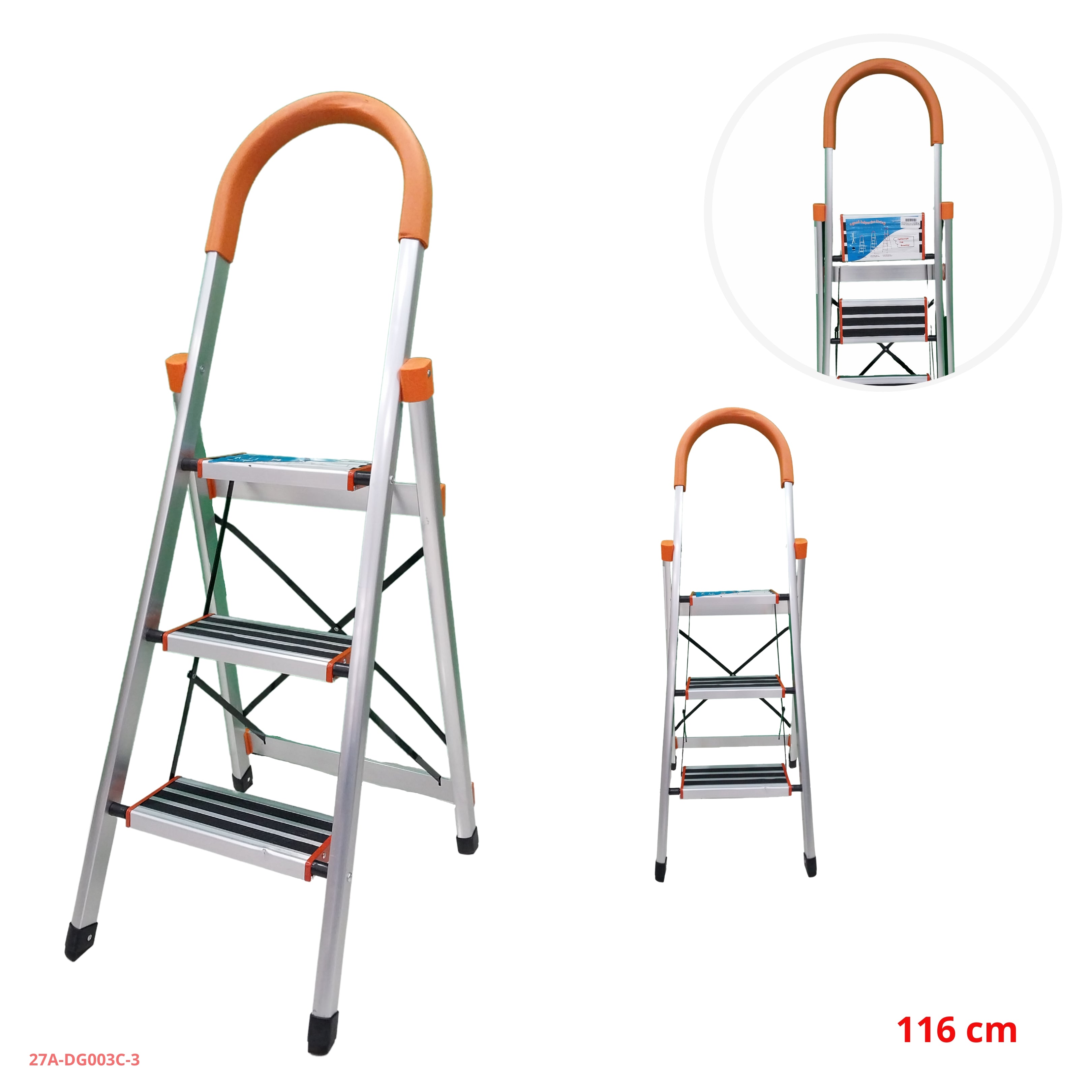 ESCALERA DOMESTICA DE ALUMINIO 3 PELDAÑOS