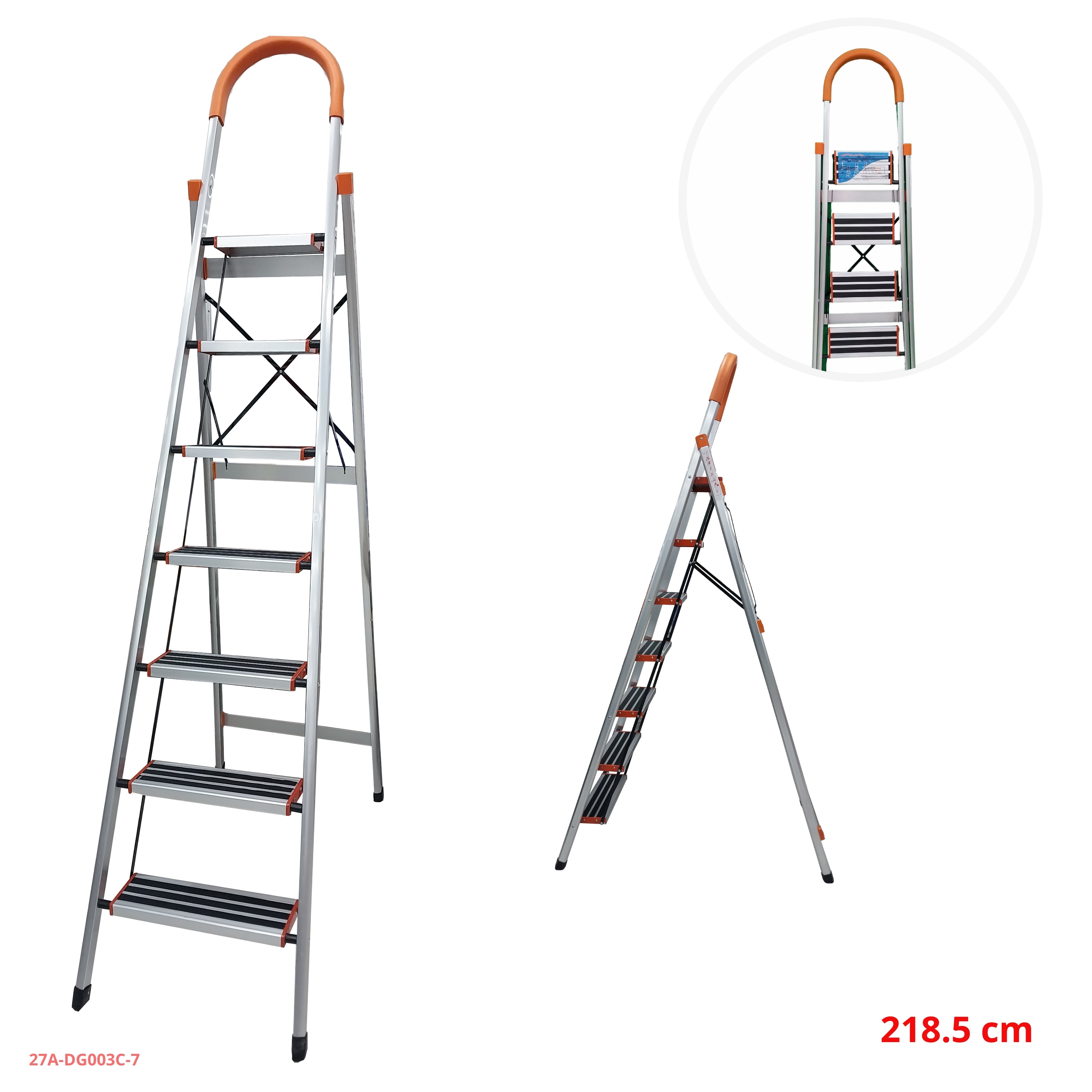 Escalera doméstica de aluminio 7 peldaños 27A-DG003C-7