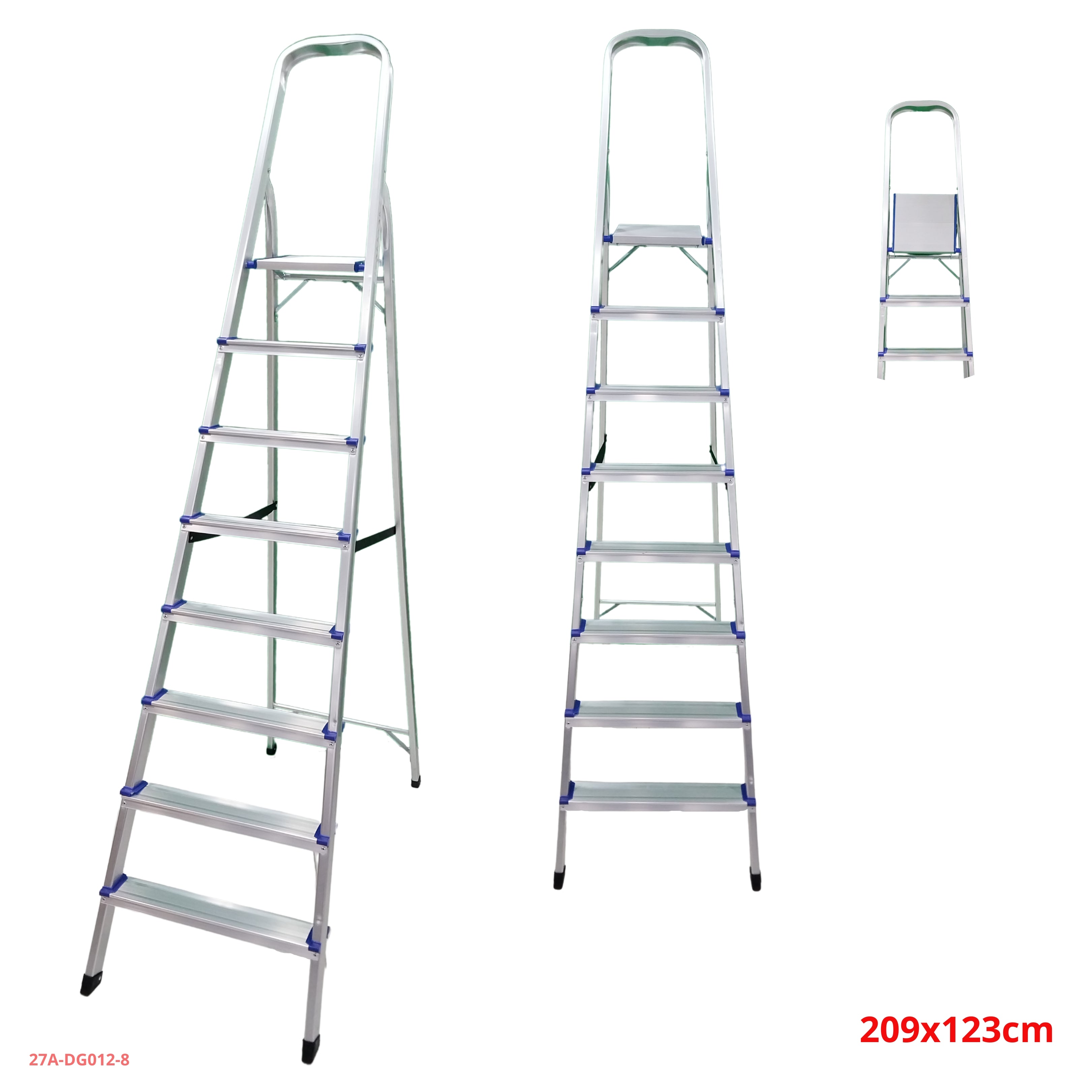 Escalera de aluminio 8 peldaños 27A-DG012-8