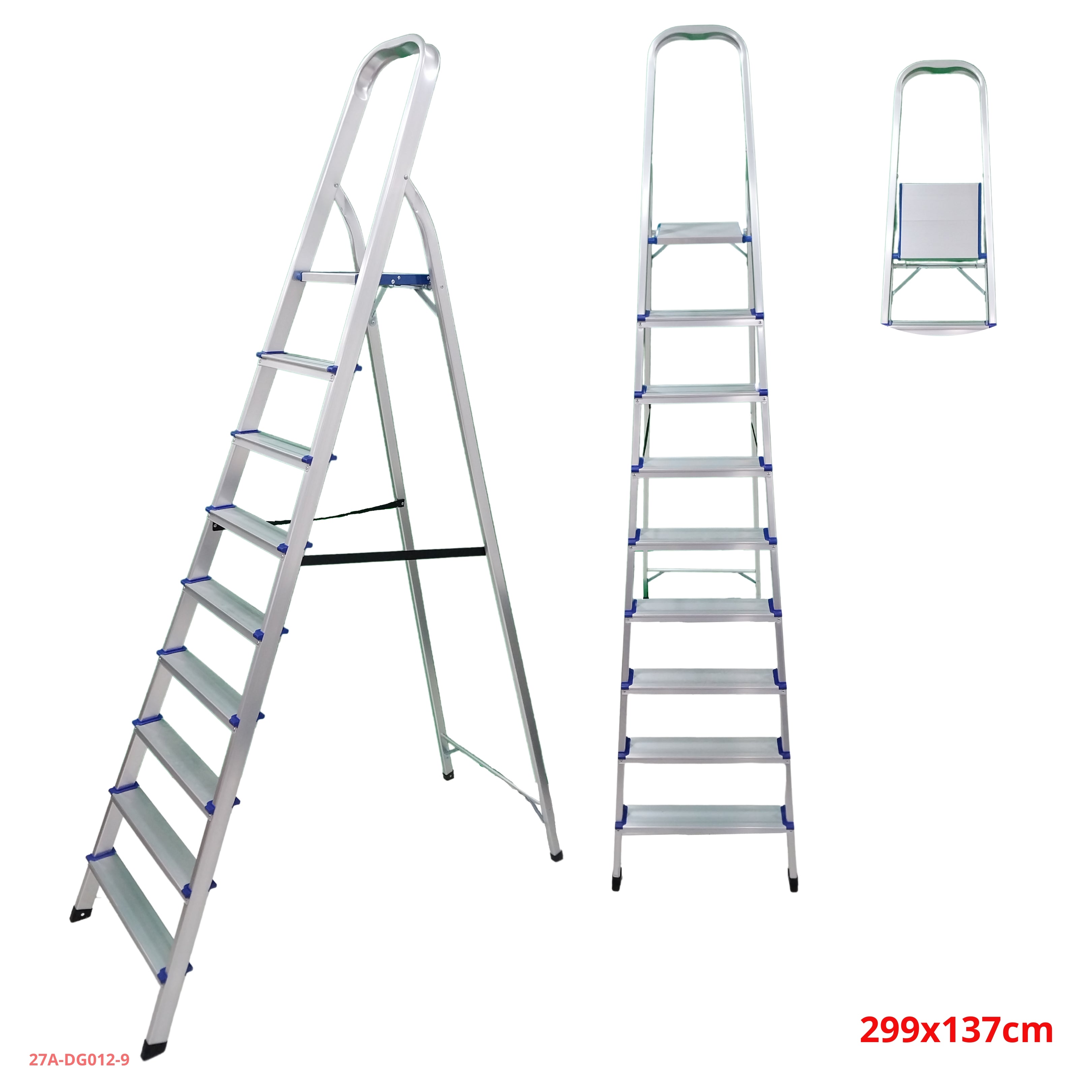 Escalera de aluminio 9 peldaños 27A-DG012-9