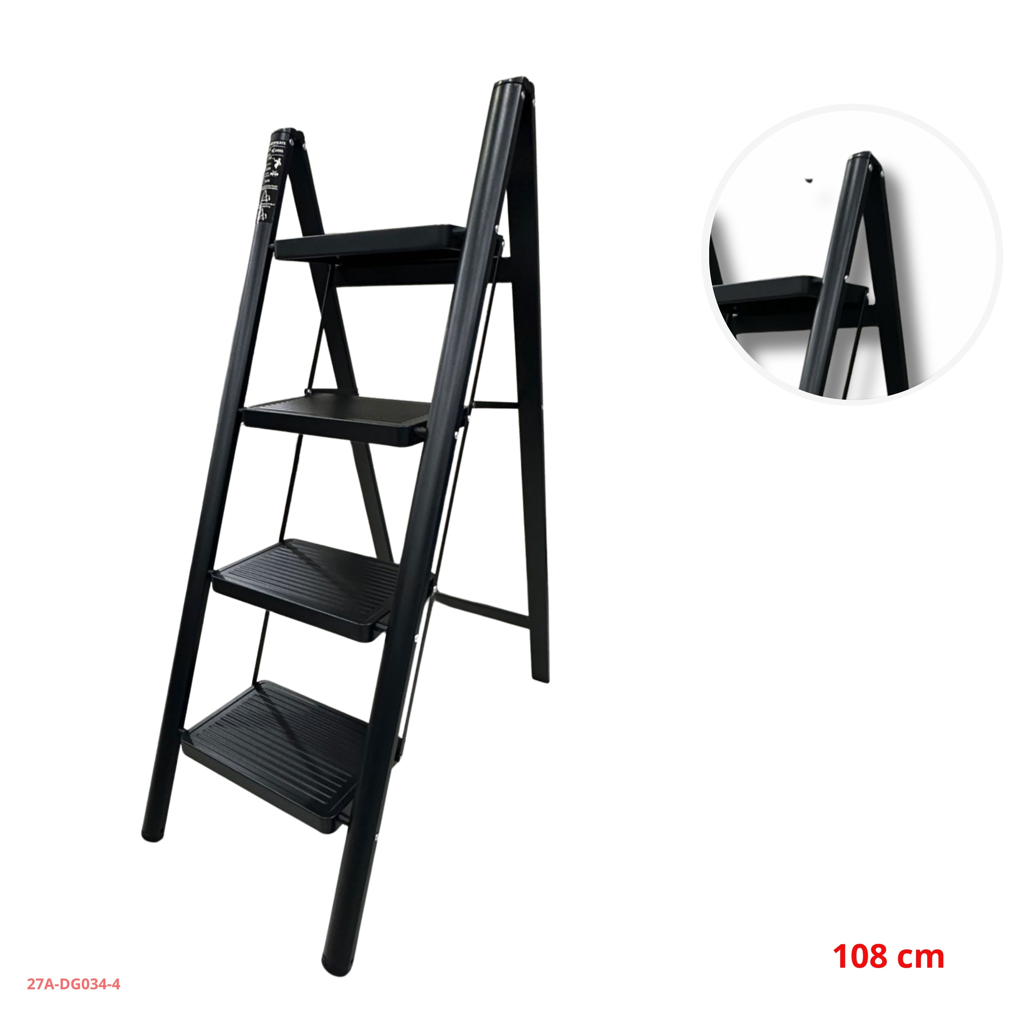 ESCALERA NEGRA DE ACERO 4 STEPS