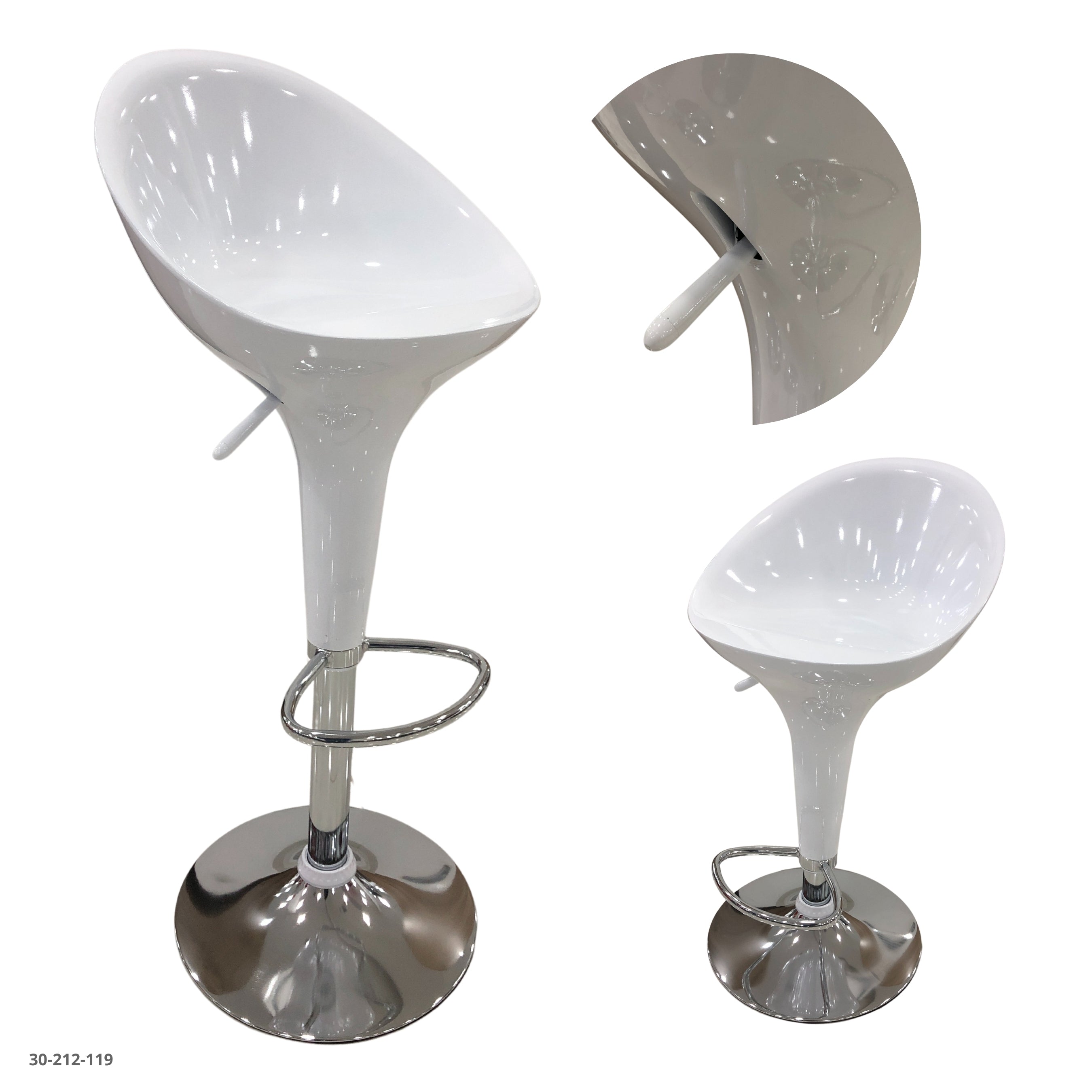 WHITE ACRYLIC BAR CHAIR / 30-212-71