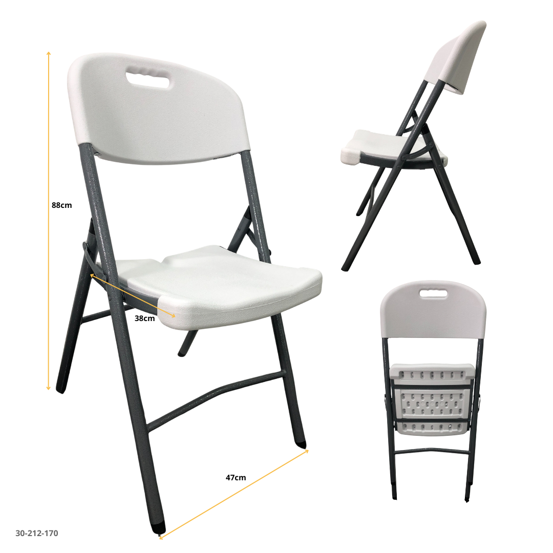 SILLA PLASTICA PLEGABLE BLANCO