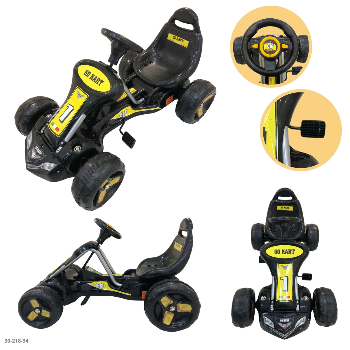 Gokart de pedal negro - producto