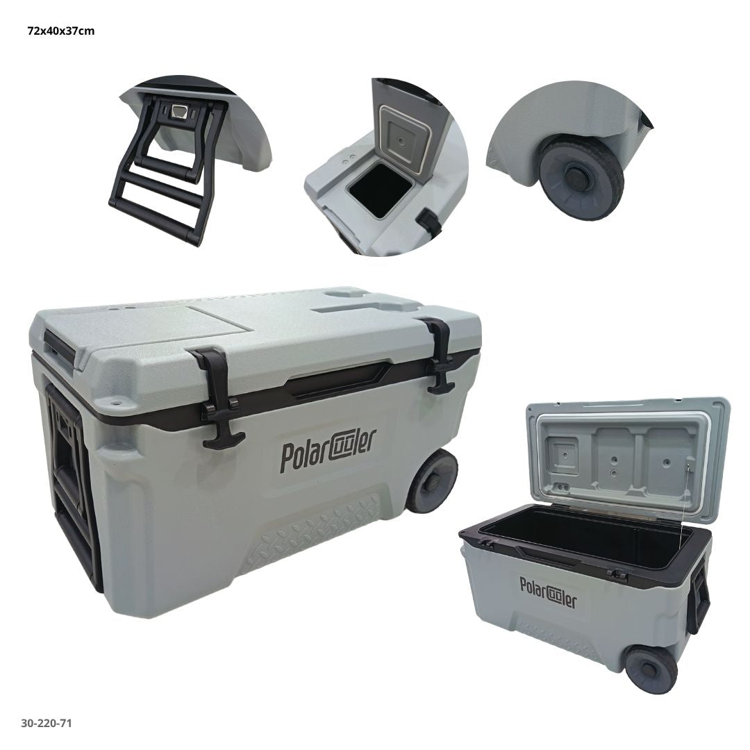 HIELERA C/RUEDAS GRISCLARO 50L