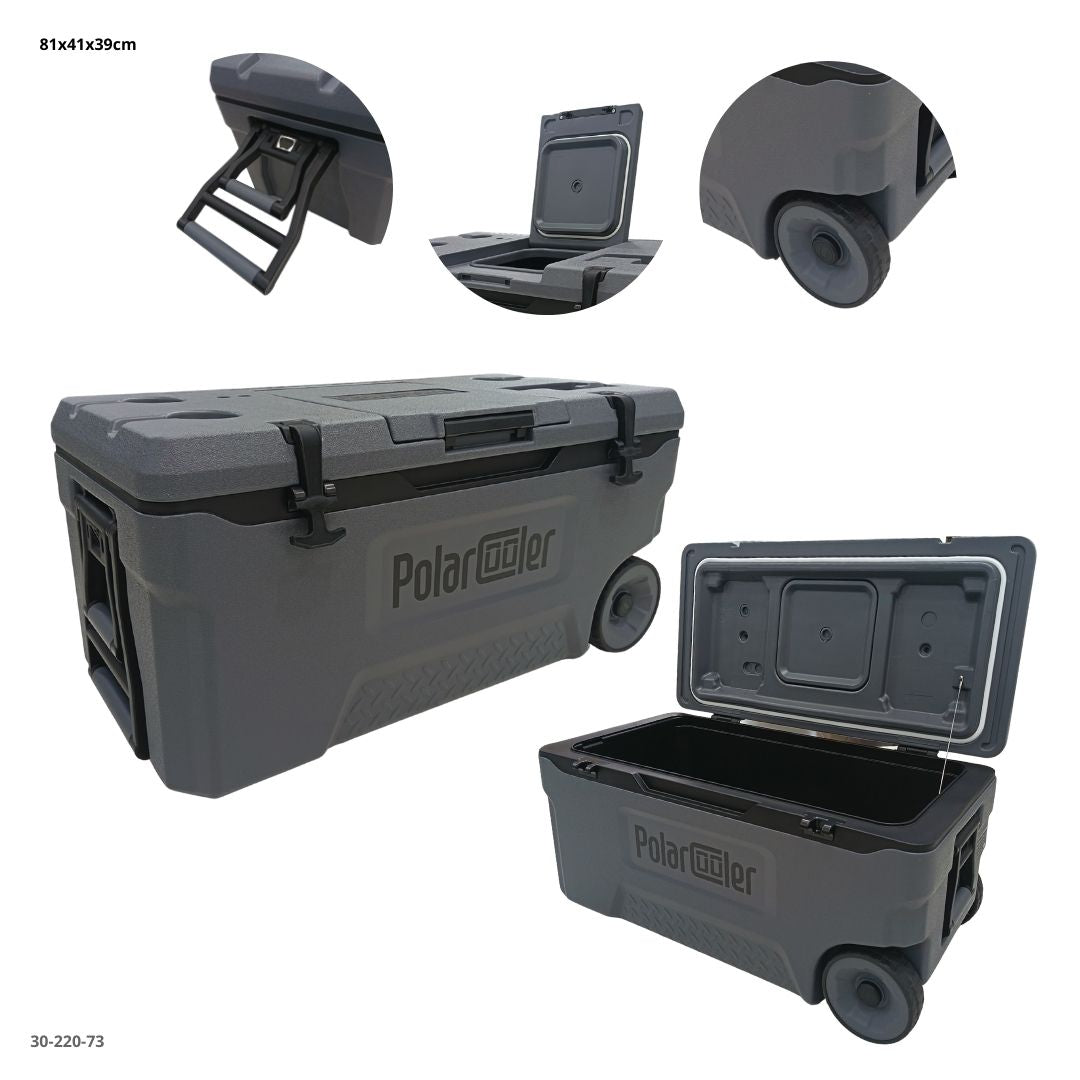 Hielera con ruedas gris oscuro 70L - producto