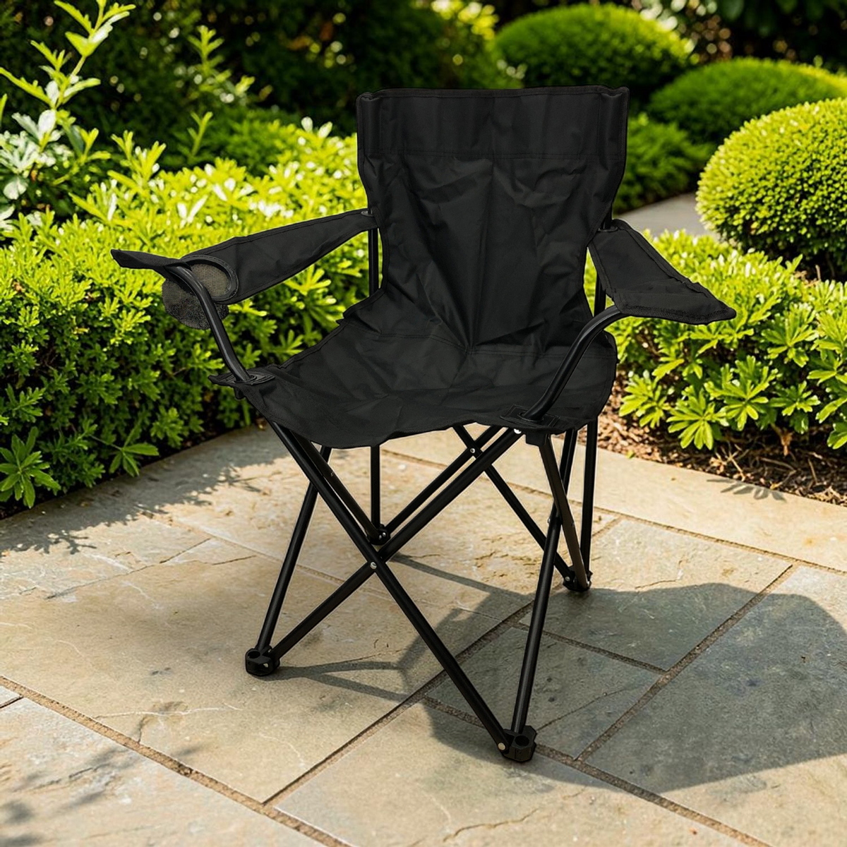 Silla de Camping 49*49*80CM Negro (30-225-128) en ambiente