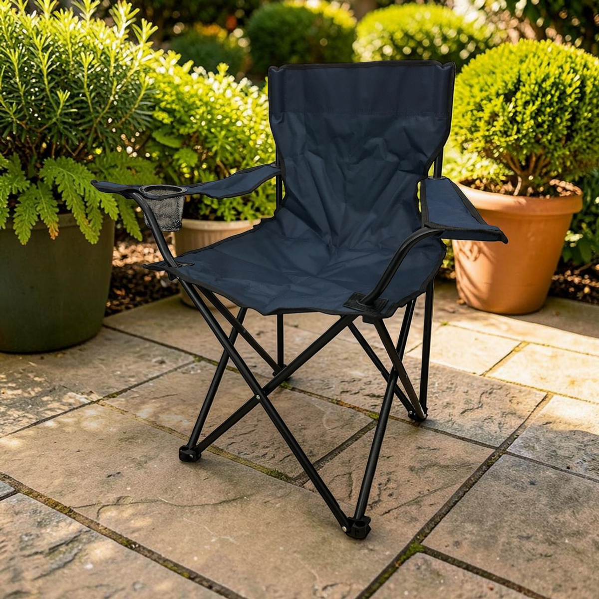 Silla de Camping 49*49*80CM Azul Marino (30-225-129) en ambiente