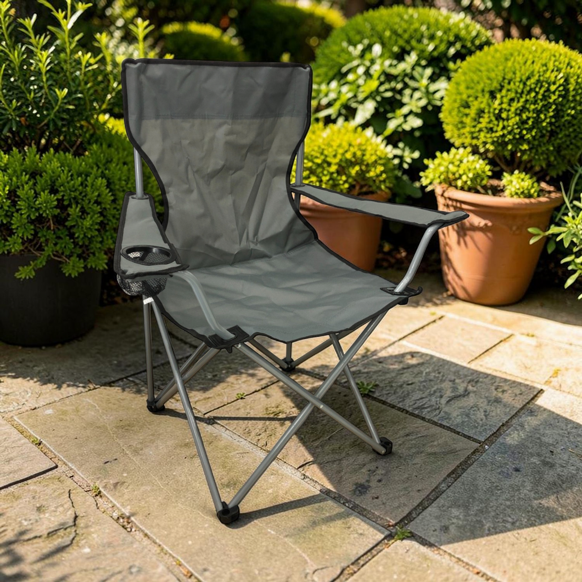 Silla de Camping 52*52*88CM Negro (30-225-131) en ambiente